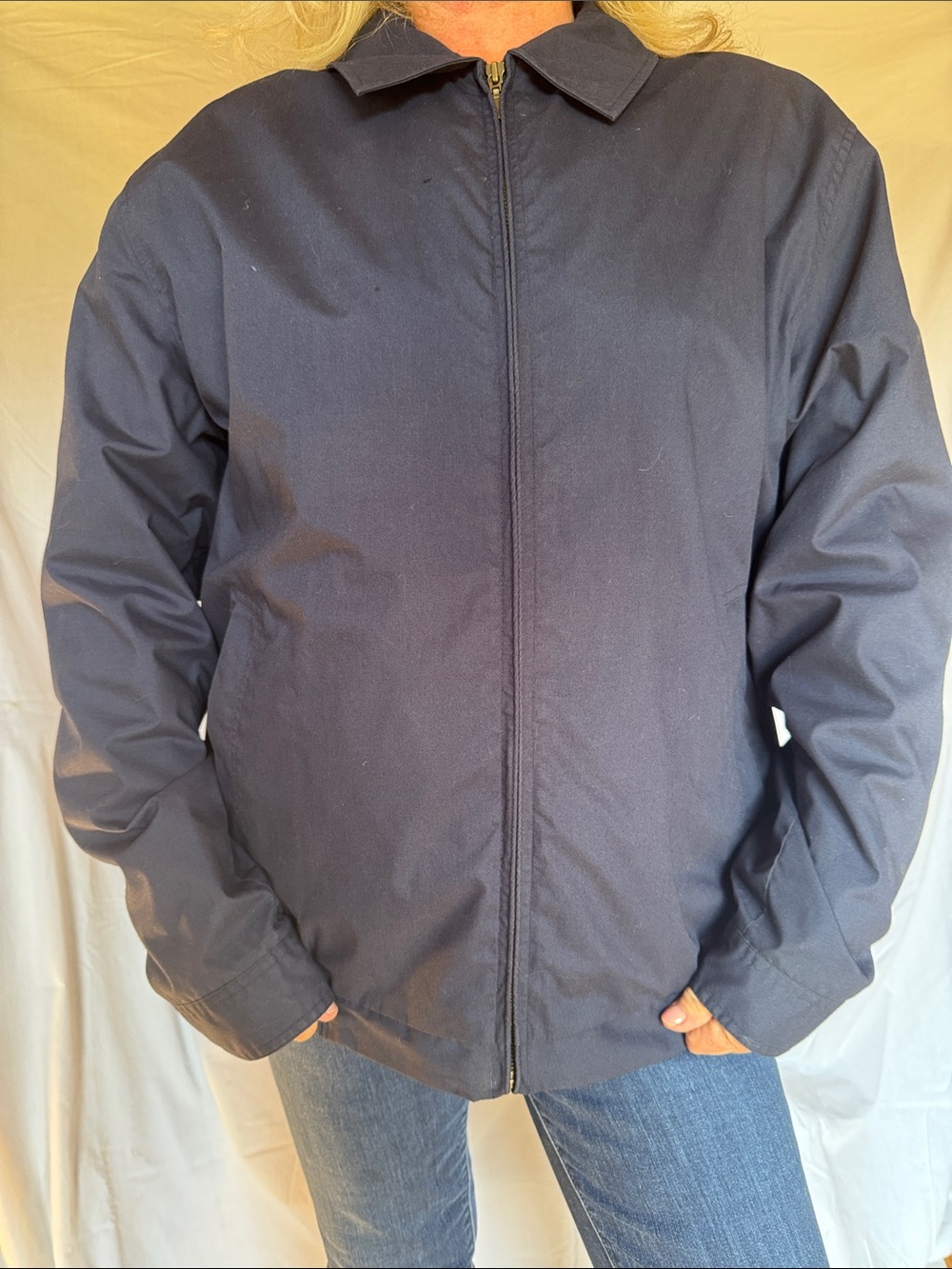Denver Hayes Navy Zip-Front Lightweight Jacket